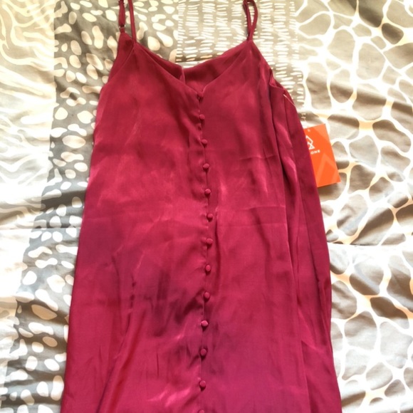 Button down Satin Slip Dress - Picture 3 of 4